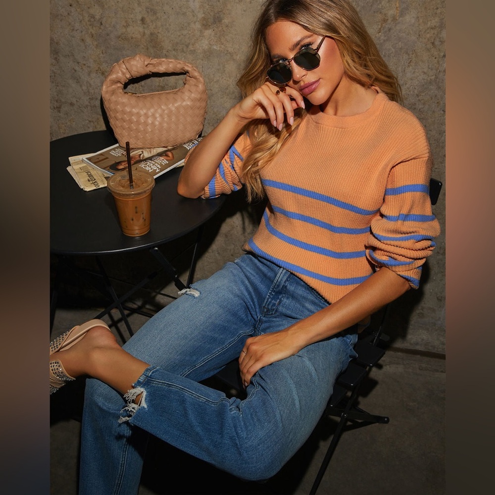 Vici Rylen Striped Pullover Sweater